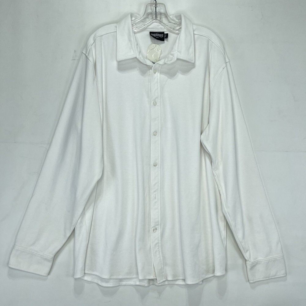Steve & Barrys Mens XXL Shirt Cotton Blend Button Down White Office Work - Picture 16 of 16